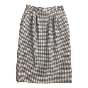 Pendleton Pleated Houndstooth Virgin Wool Pencil Skirt USA Made